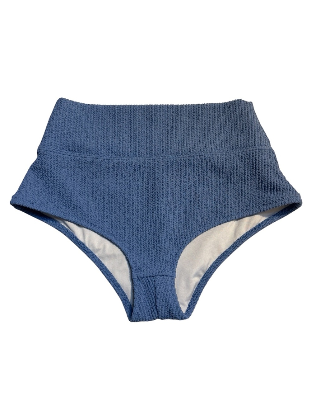 New PINK Victorias Secret Bikini Bottom Small Blue Crinkle Texture Cheeky Shorty